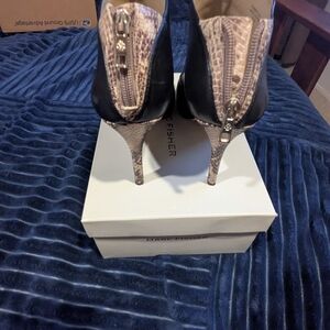 Marc Fisher Black and Tan Women's Heels